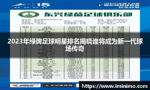 2023年绿牌足球明星排名揭晓谁将成为新一代球场传奇
